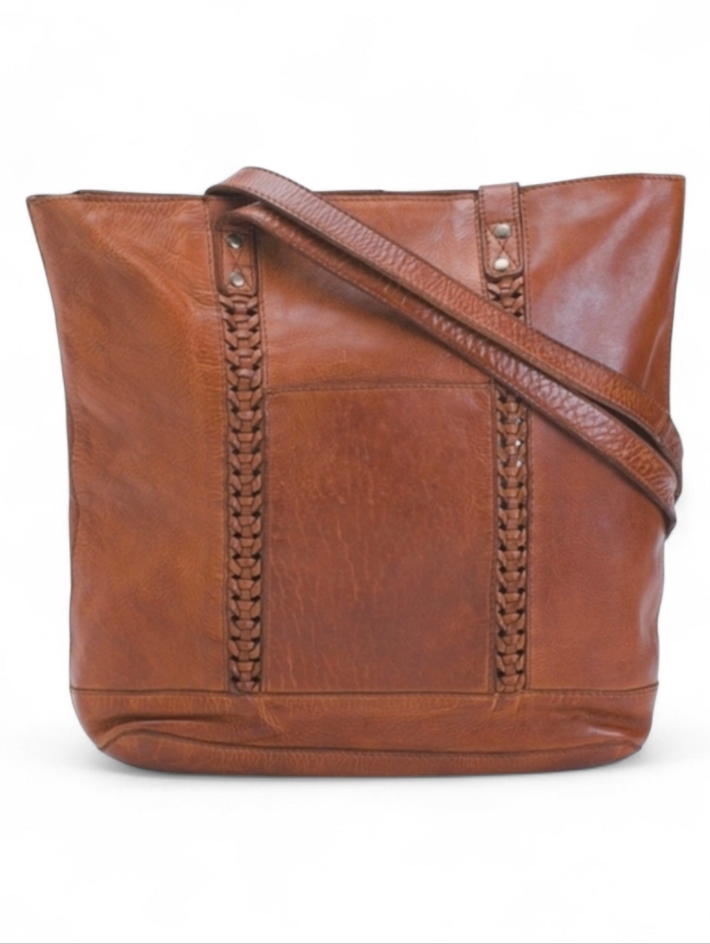 Vilenca Holland Anthro Tote Woven Leather Shoulder Bag North South Stitch Boho